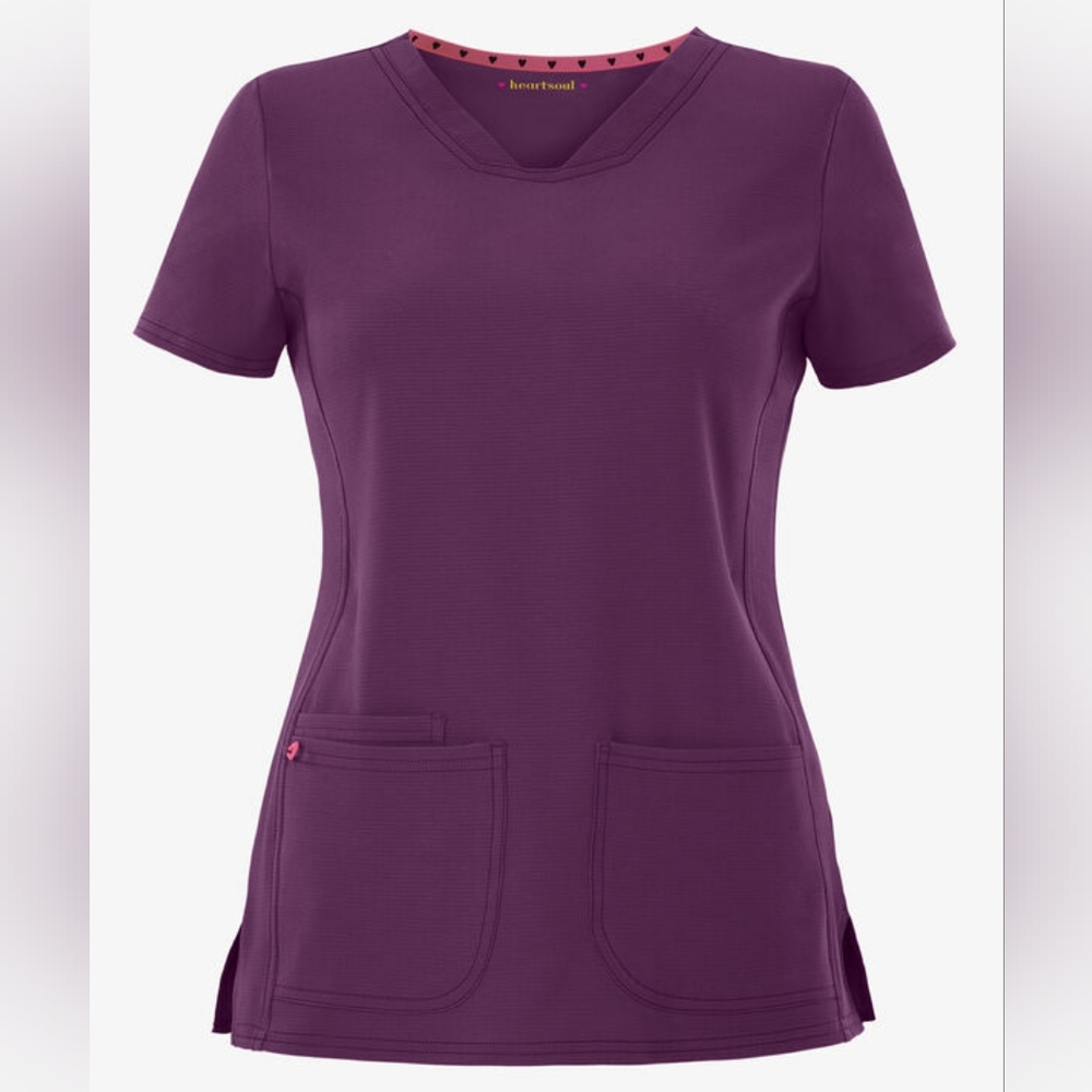 heartsoul Break On Through Pitter-Pat Women's 3-Pocket STRETCH V-Neck Scrub Top